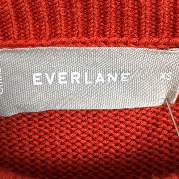 Everlane Women's Soft Cotton Crew Neck Sweater Burnt Orange XS Elevated Basic - Picture 7 of 8